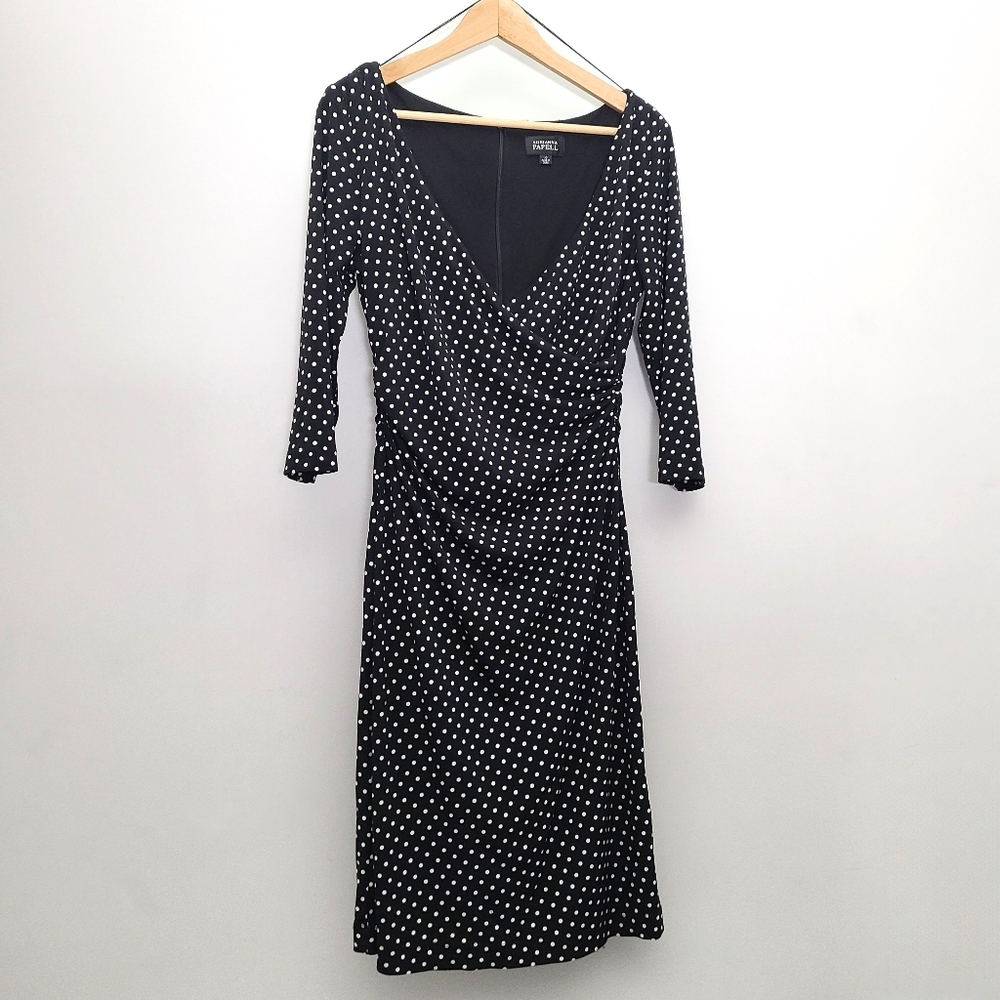 Adrianna Papell Polkadot Print Surplice Dress